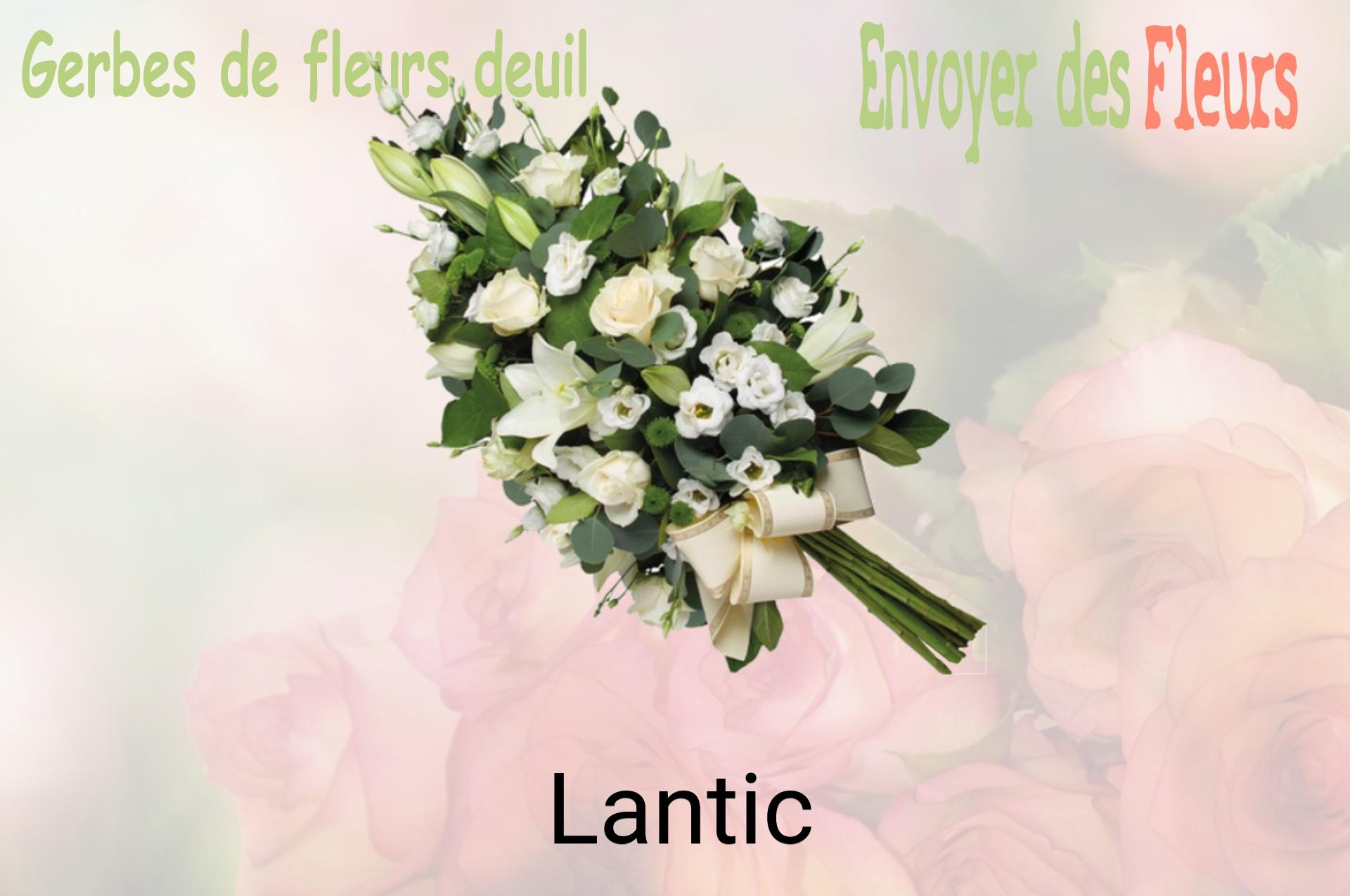 Gerbe de fleurs de deuil livrée à Lantic
